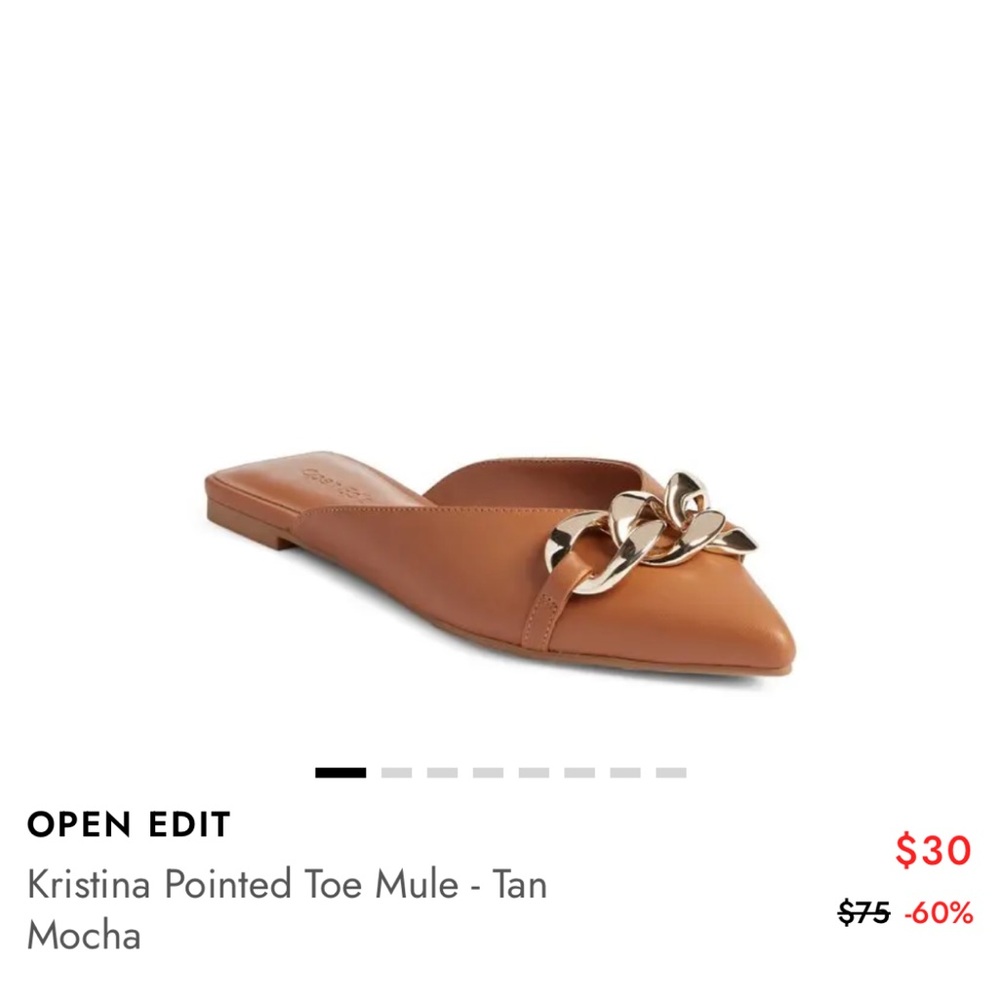Open Edit Kristina Pointed-Toe Mules – Size 8